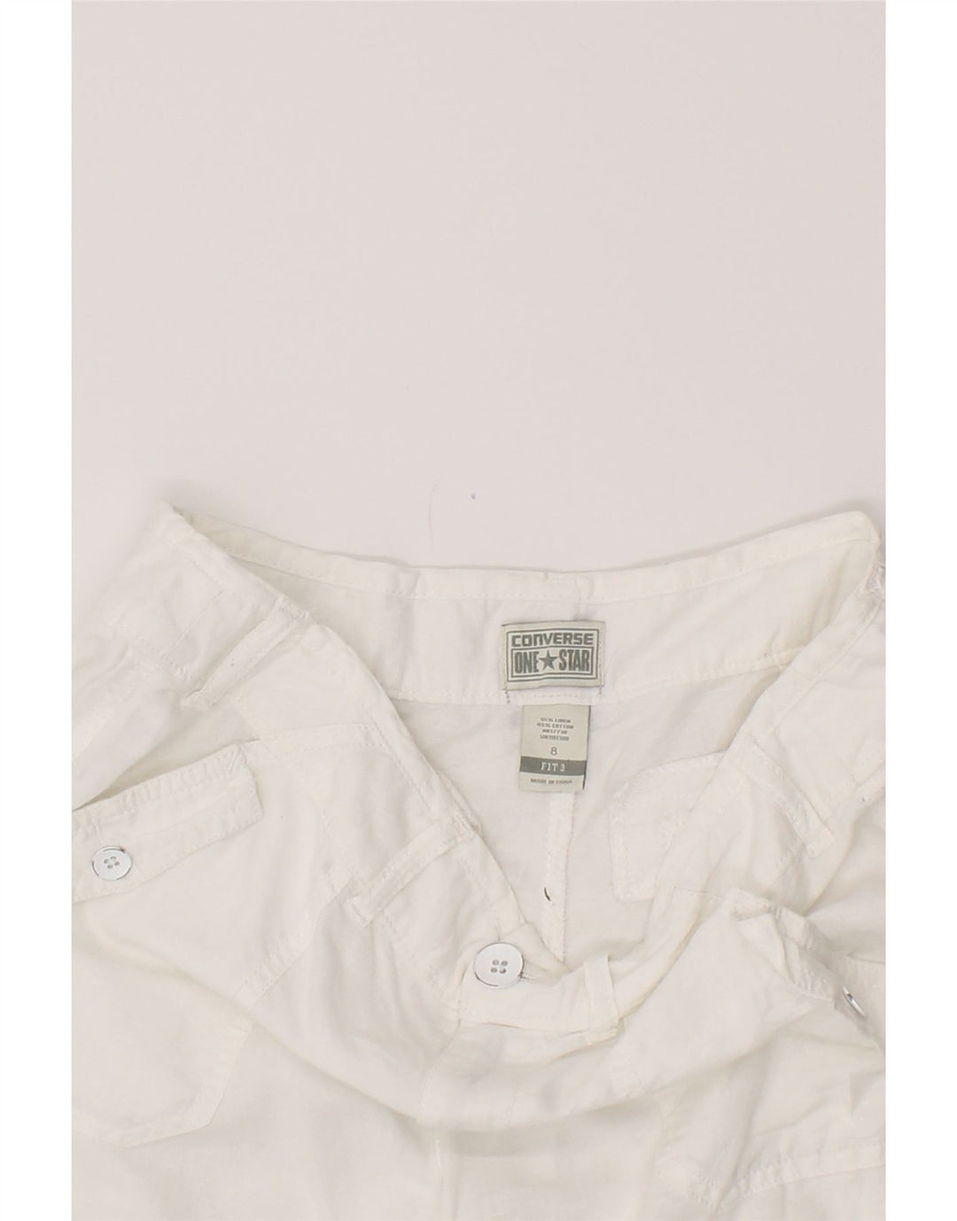 Damskie spodenki codzienne CONVERSE US 8 Medium W34 z białej lnu