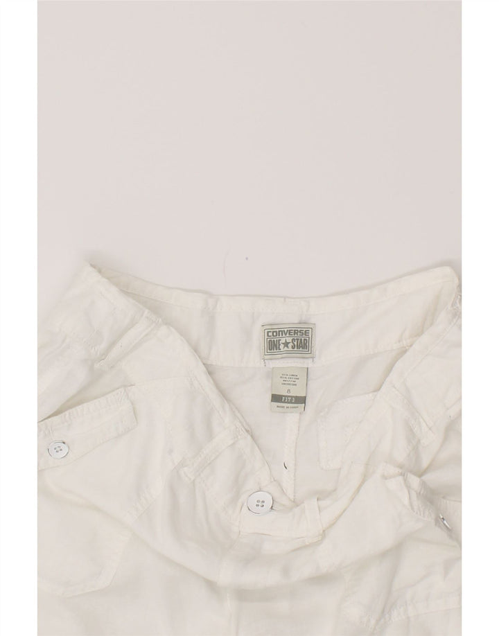 Damskie spodenki codzienne CONVERSE US 8 Medium W34 z białej lnu