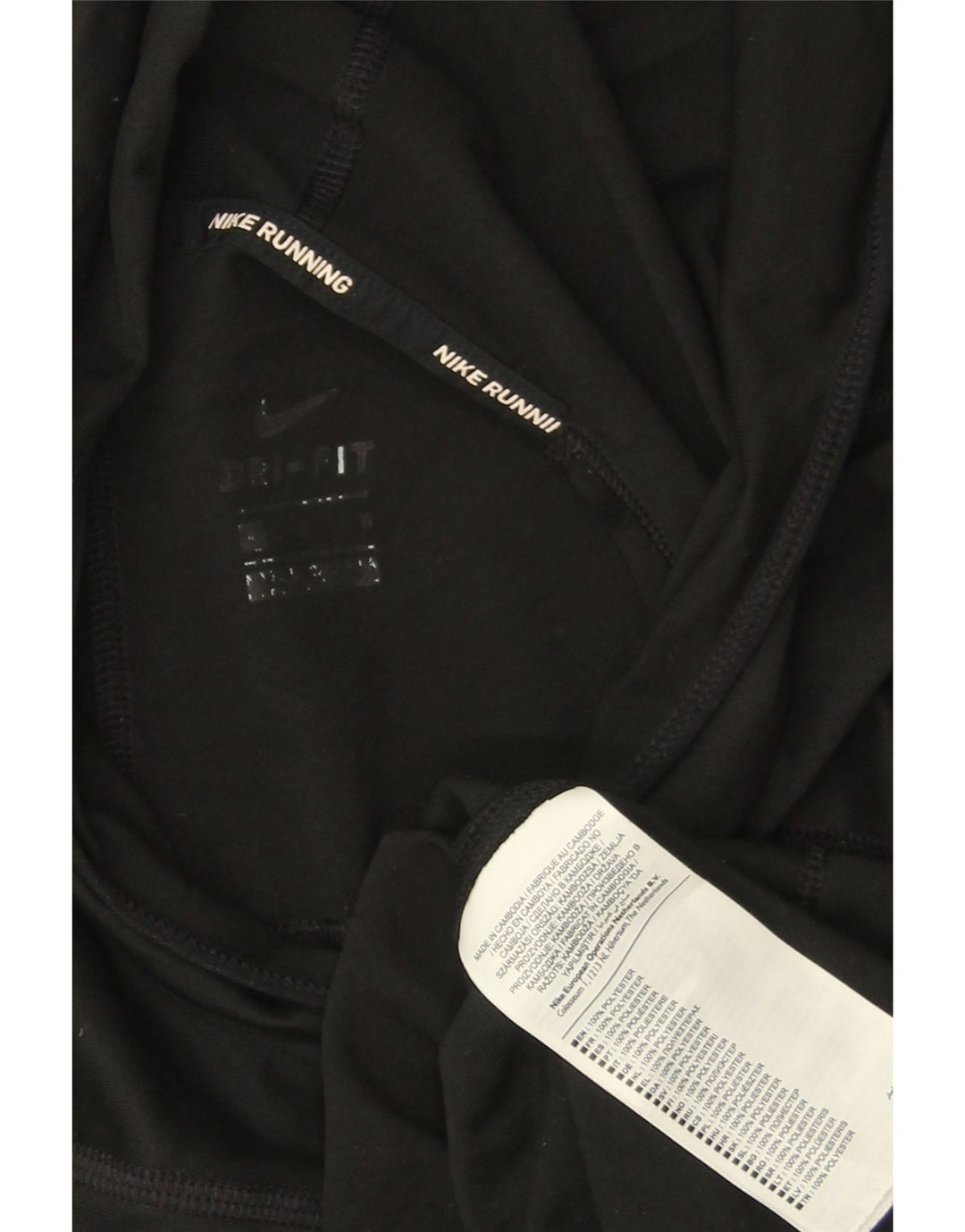 Damska bluza z kapturem Nike Running Crop Graphic UK 14, średni czarny poliester