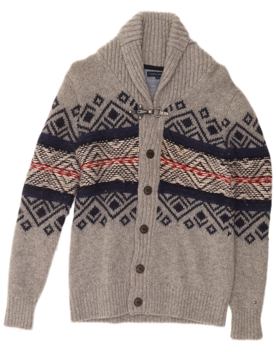 TOMMY HILFIGER Sweter chłopięcy kardigan 15-16 lat szary Fair Isle