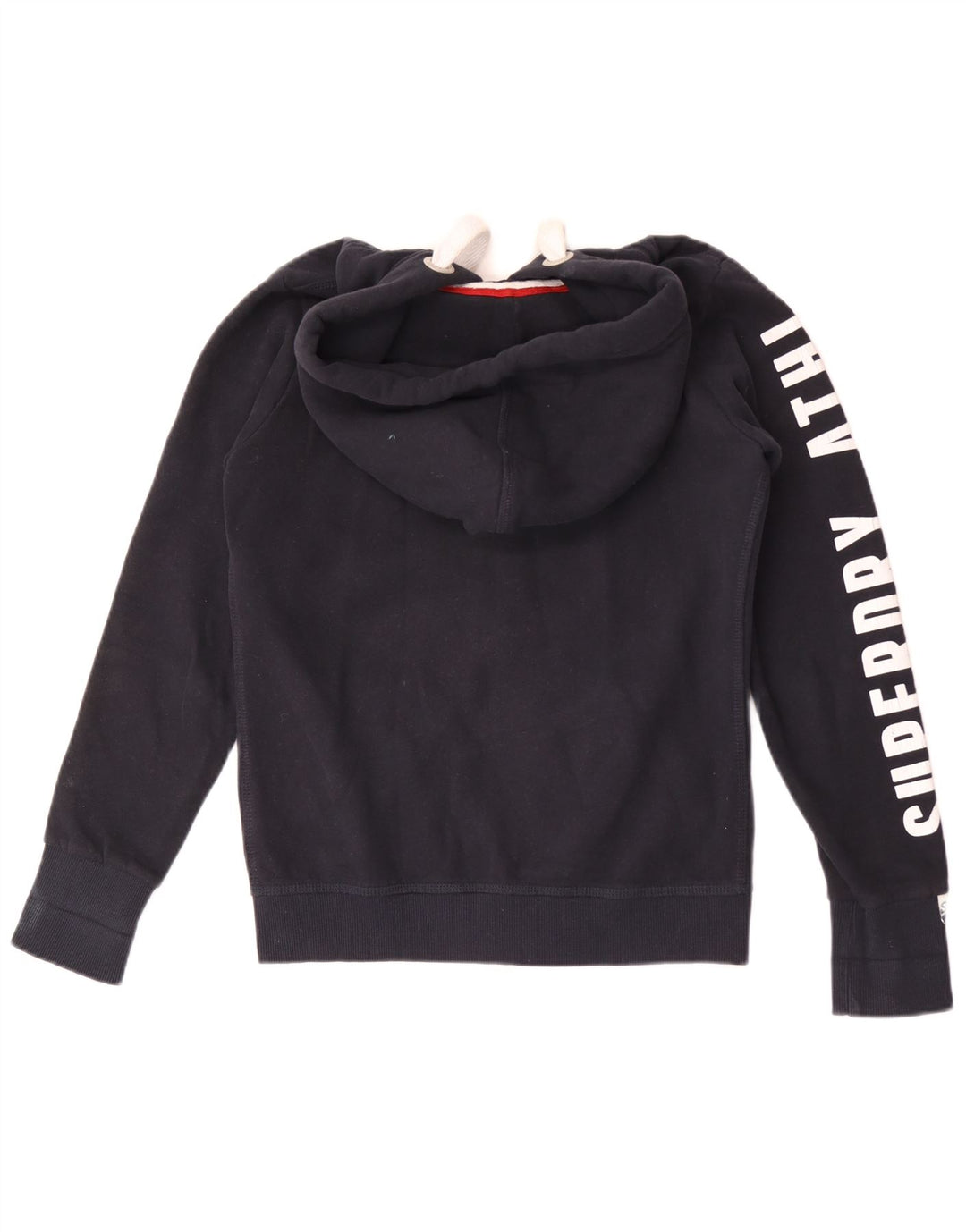 Męski sweter z kapturem Superdry z grafiką i zamkiem, średni granatowy, bawełniany