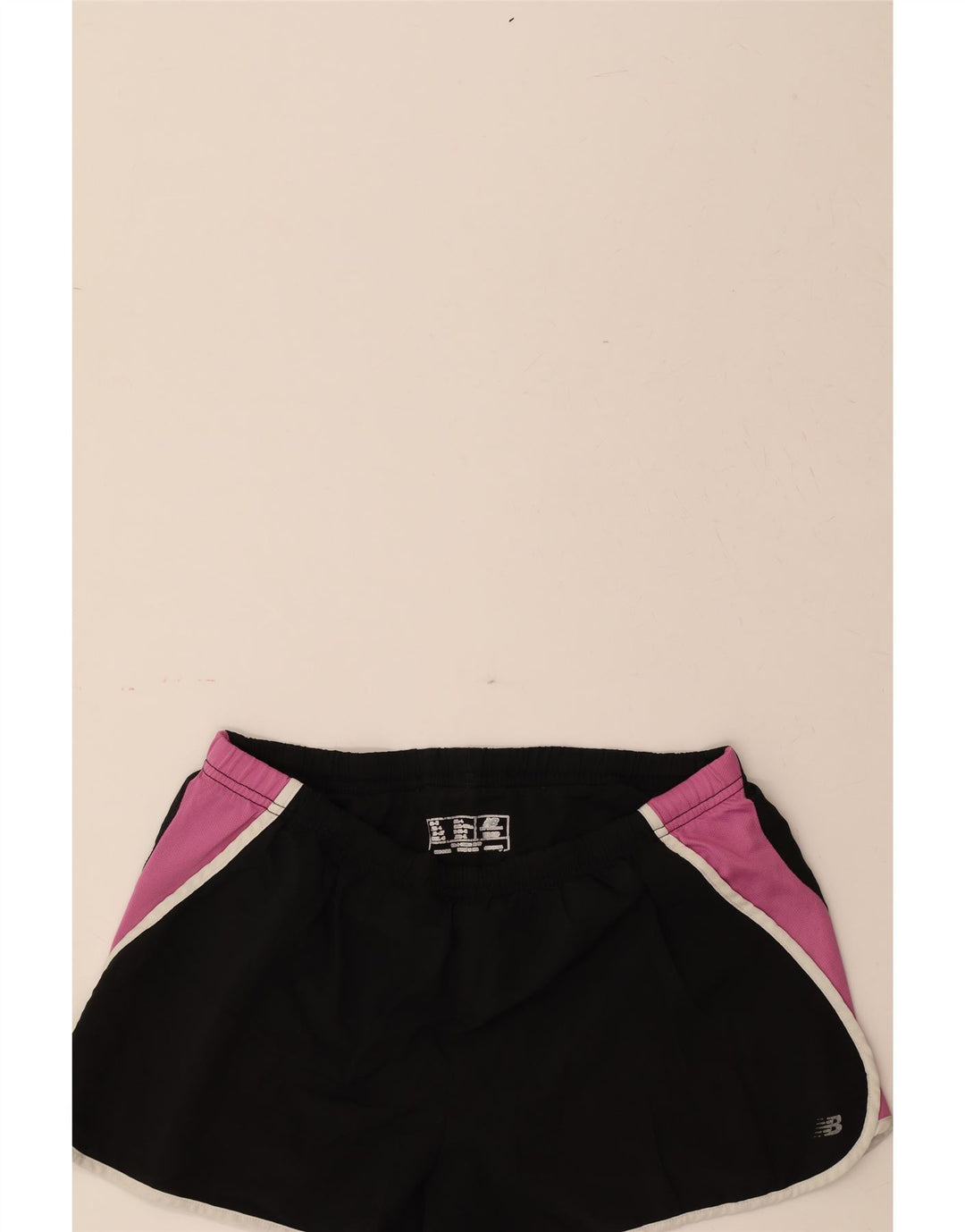 NEW BALANCE Womens Sport Shorts UK 14 Medium  Black Colourblock Polyester Vintage New Balance and Second-Hand New Balance from Messina Hembry 