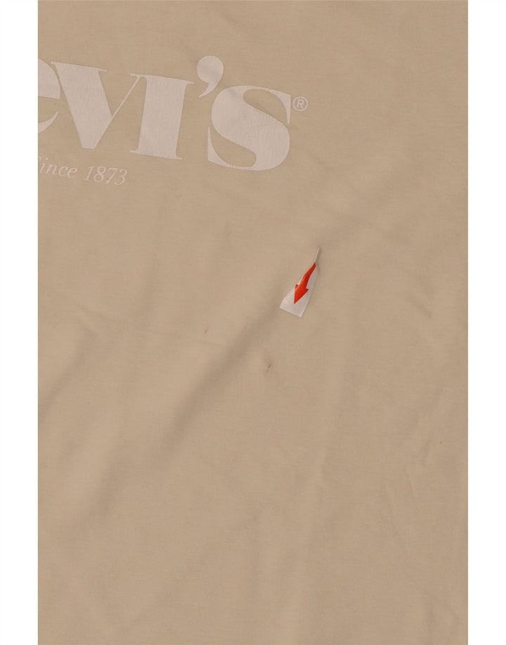 Damska koszulka z grafiką Levi's, duża, beżowa, bawełniana