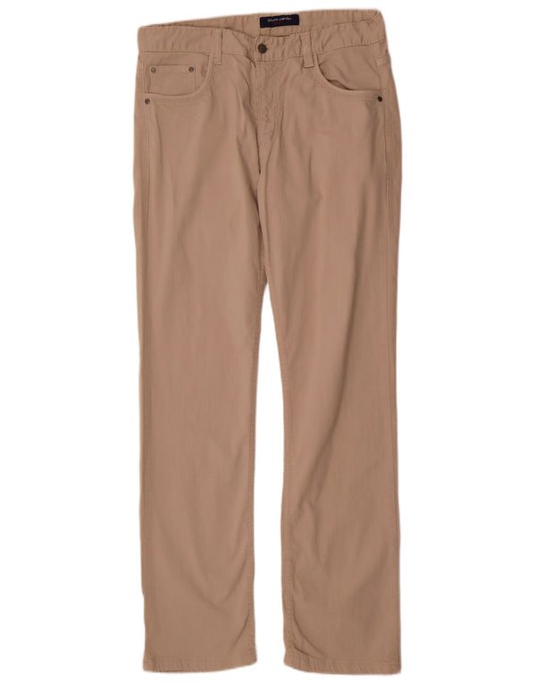 Męskie spodnie typu slim chino Pierre Cardin małe W36 L33 beżowa bawełna