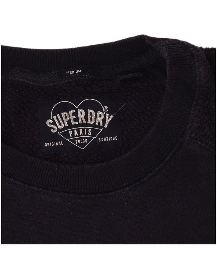 Damski sweter z grafiką Superdry UK 14, średni granatowy, bawełniany