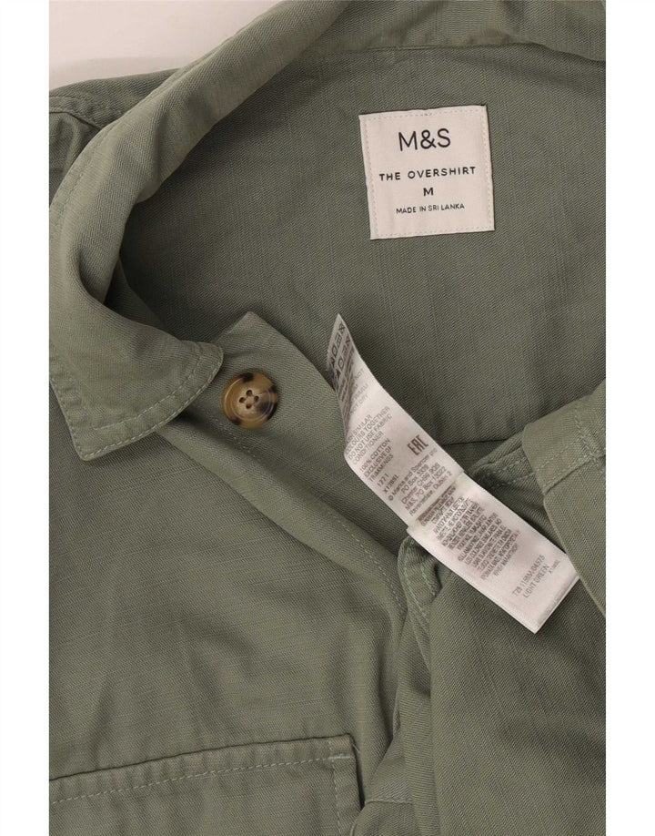 Męska koszula wierzchnia Marks & Spencer, średnia, zielona, ​​bawełniana