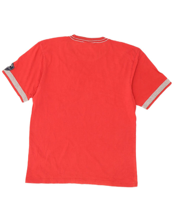 Męski T-shirt z grafiką Champion Milano, duży, czerwony, bawełniany