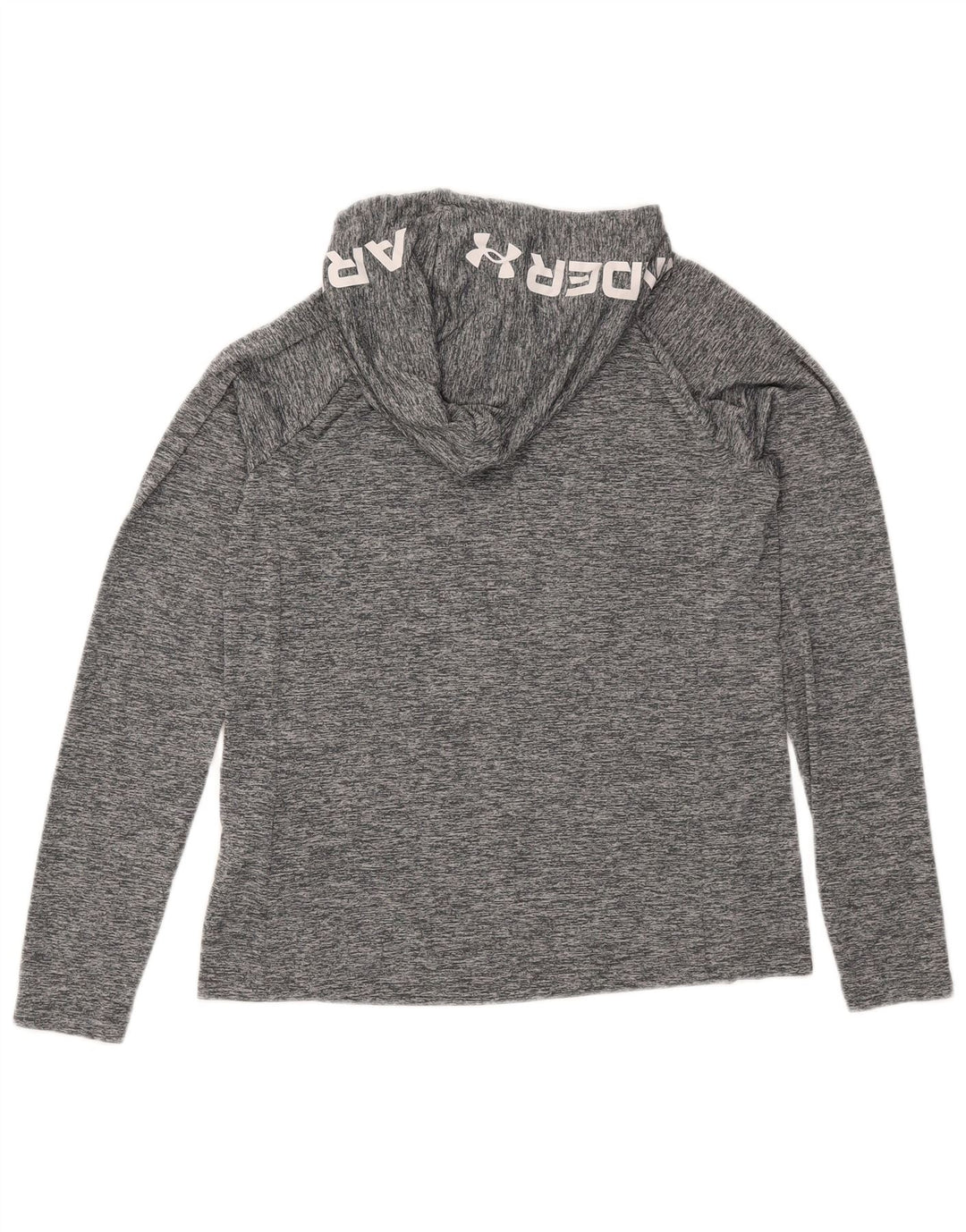 Męski top z kapturem i grafiką Under Armour, z długim rękawem, w kolorze średnioszarym, nakrapiany