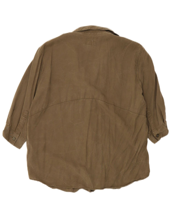 Damska bluzka oversize z rękawem 3/4 Jack Wills, UK 4 XS Khaki Lyocell