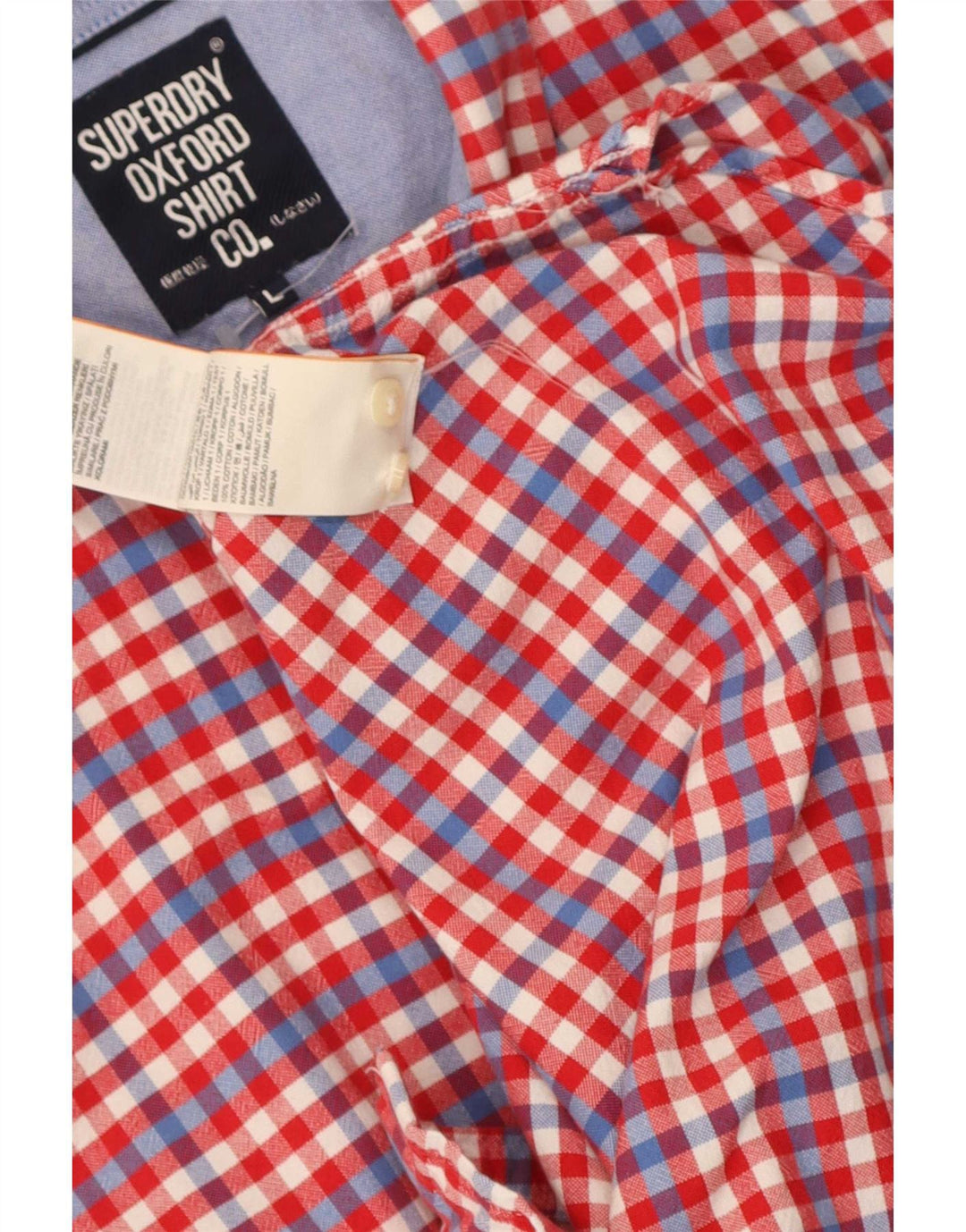 Męska koszula z krótkim rękawem Superdry, duża, czerwona bawełniana kratka
