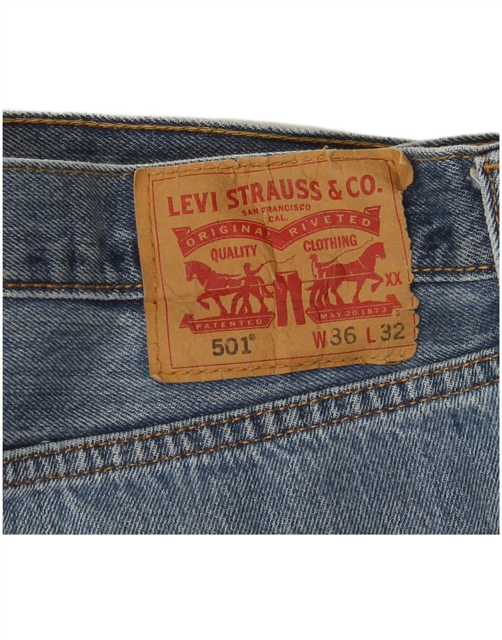 Męskie dżinsy Levi's 501 Straight W36 L32 Niebieskie bawełniane