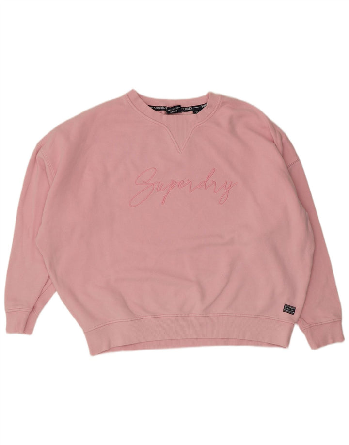 Damski sweter oversize Superdry Graphic UK 14, duży, różowy