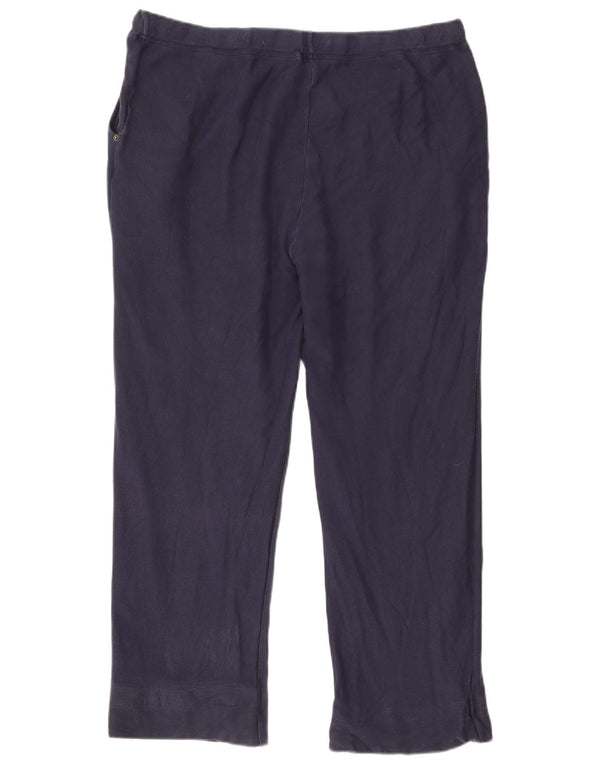 Marks & Spencer Womens Tracksuit Trousers UK 22 2XL Navy Blue Cotton