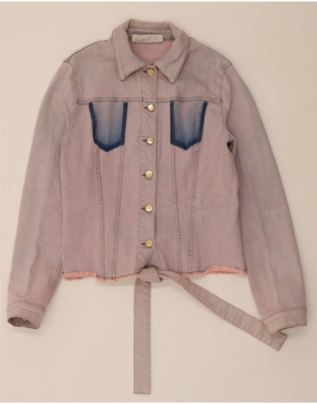 ICEBERG Womens Denim Jacket IT 46 Large Pink Cotton Vintage Iceberg and Second-Hand Iceberg from Messina Hembry 