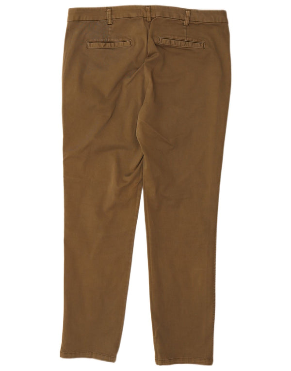 Spodnie damskie Benetton Slim Chino UK 14 Large W34 L28 Khaki Cotton