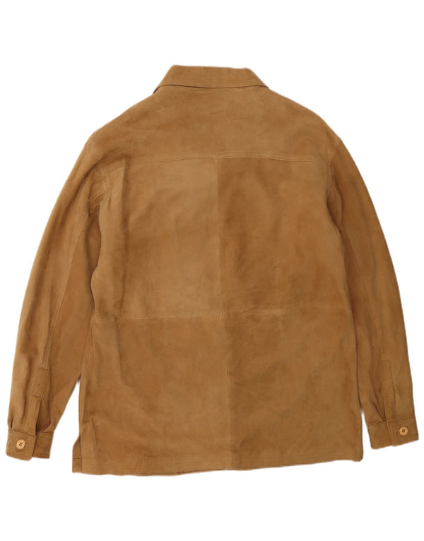 Damska kurtka zamszowa o luźnym kroju VINTAGE UK 18 XL, brązowa skóra