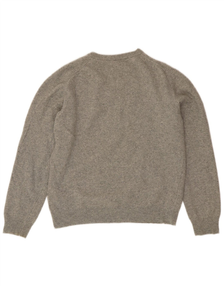 Sweter damski Gant z dekoltem w kształcie litery V, UK 18 XL, szara wełna
