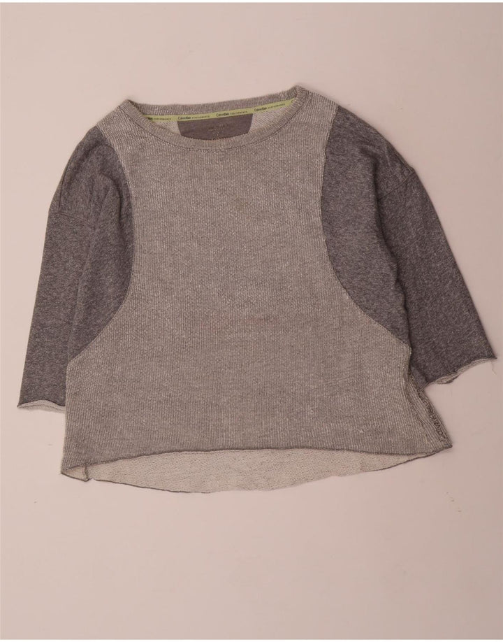 Damski top sportowy CALVIN KLEIN z długim rękawem, UK 18 XL, w kolorze szarym
