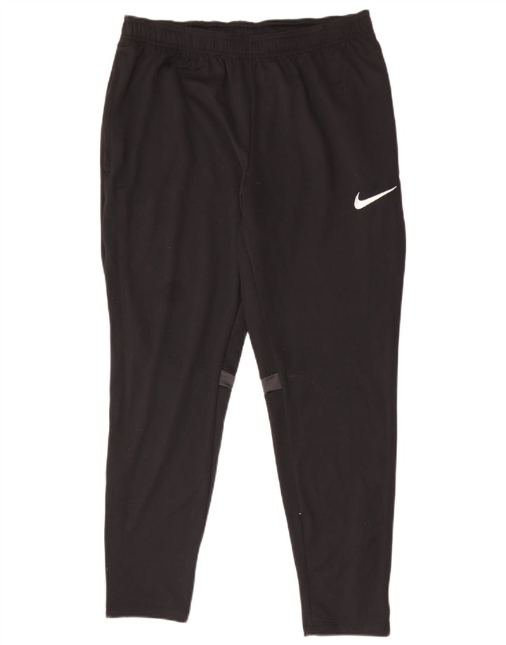 Męskie spodnie dresowe Nike Dri Fit, duży czarny poliester z blokami kolorów