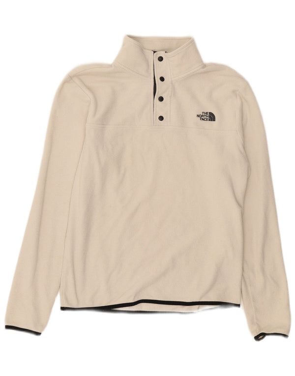 Męski sweter polarowy The North Face zapinany na guziki, mały, biały, poliestrowy