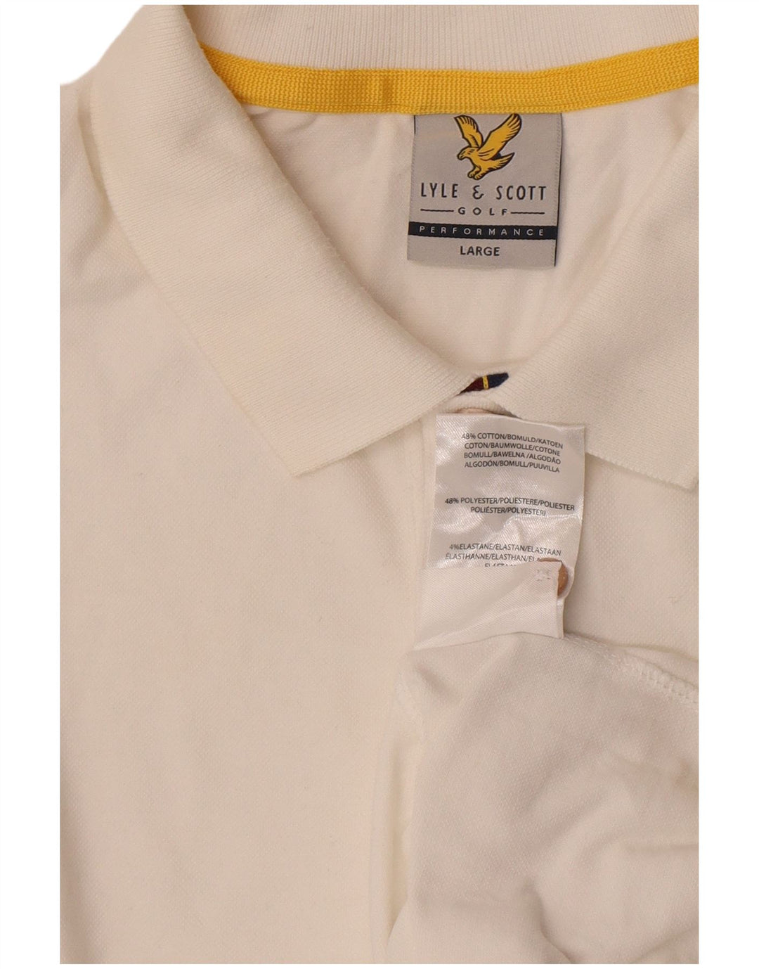 Męska koszulka polo Lyle & Scott z grafiką, duża, biała, bawełniana