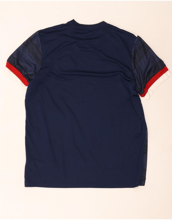 Adidas Męski T-shirt z grafiką Ferrari Top XL Granatowy poliester w paski
