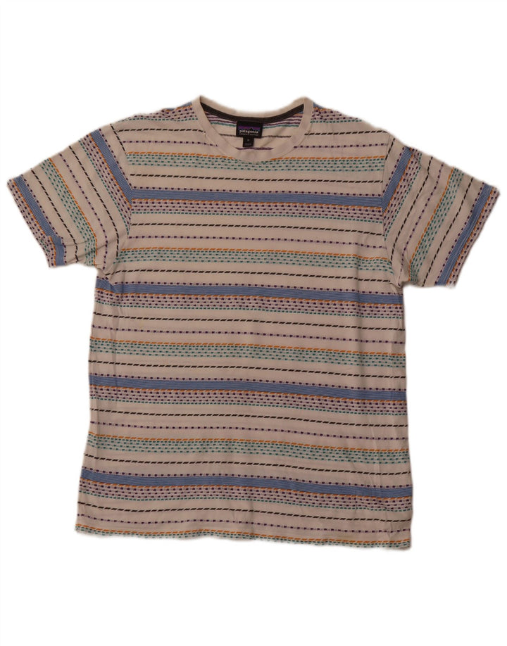 T-shirt męski Patagonia, bawełniany, średni, w białe paski