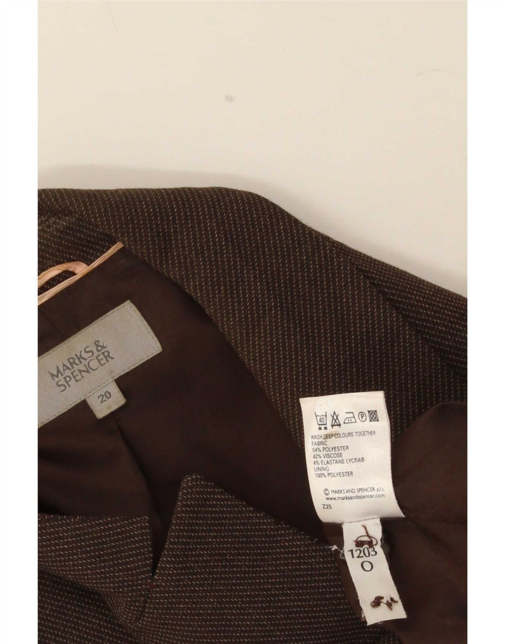 Marks & Spencer Damska marynarka zapinana na 1 guzik UK 20 2XL Brązowa Poliester