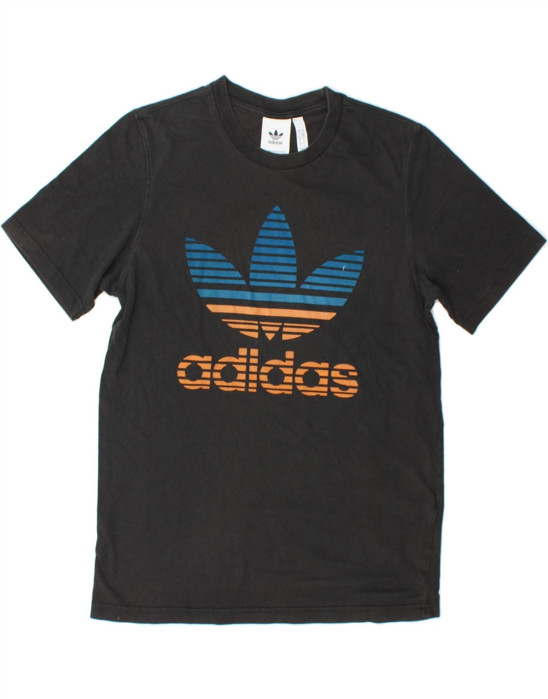 ADIDAS Mens Graphic T-Shirt Top Small Black Cotton Vintage Adidas and Second-Hand Adidas from Messina Hembry 