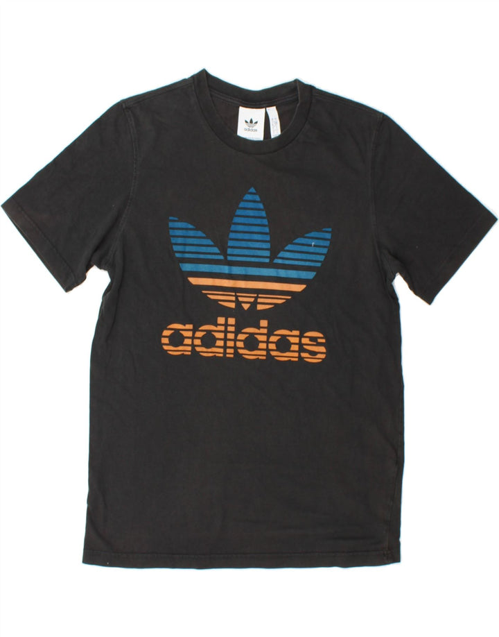 ADIDAS Mens Graphic T-Shirt Top Small Black Cotton Vintage Adidas and Second-Hand Adidas from Messina Hembry 