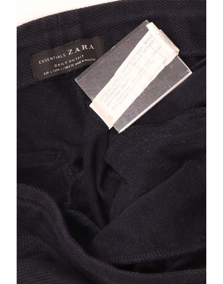 Męskie spodnie dresowe Zara Joggers, duże, granatowe, bawełniane