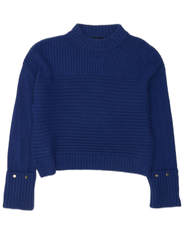 Karen Millen Damski sweter oversize z golfem UK 6 XS Niebieski