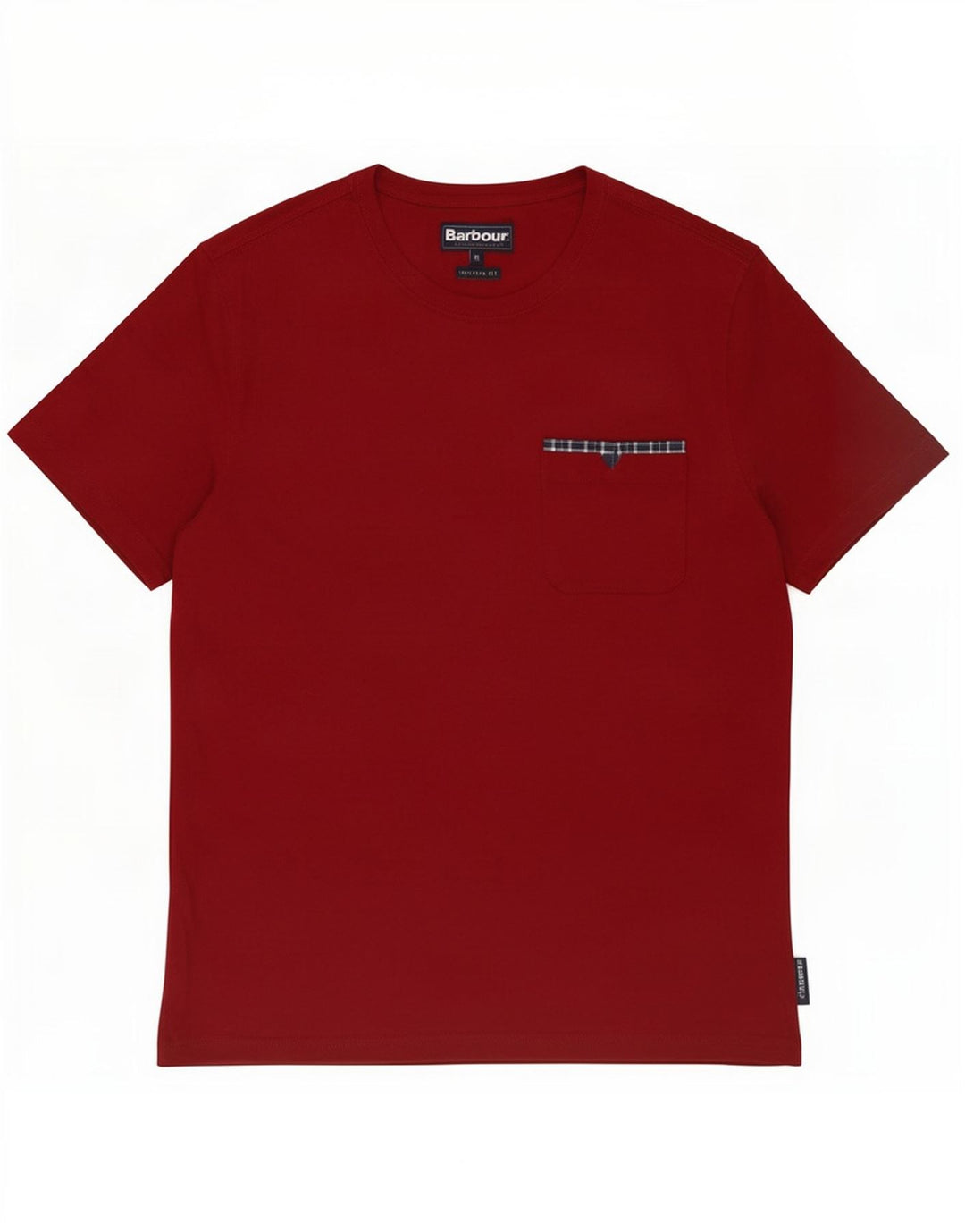 T-shirt męski Barbour o dopasowanym kroju, średniej wielkości bawełna w kolorze bordowym