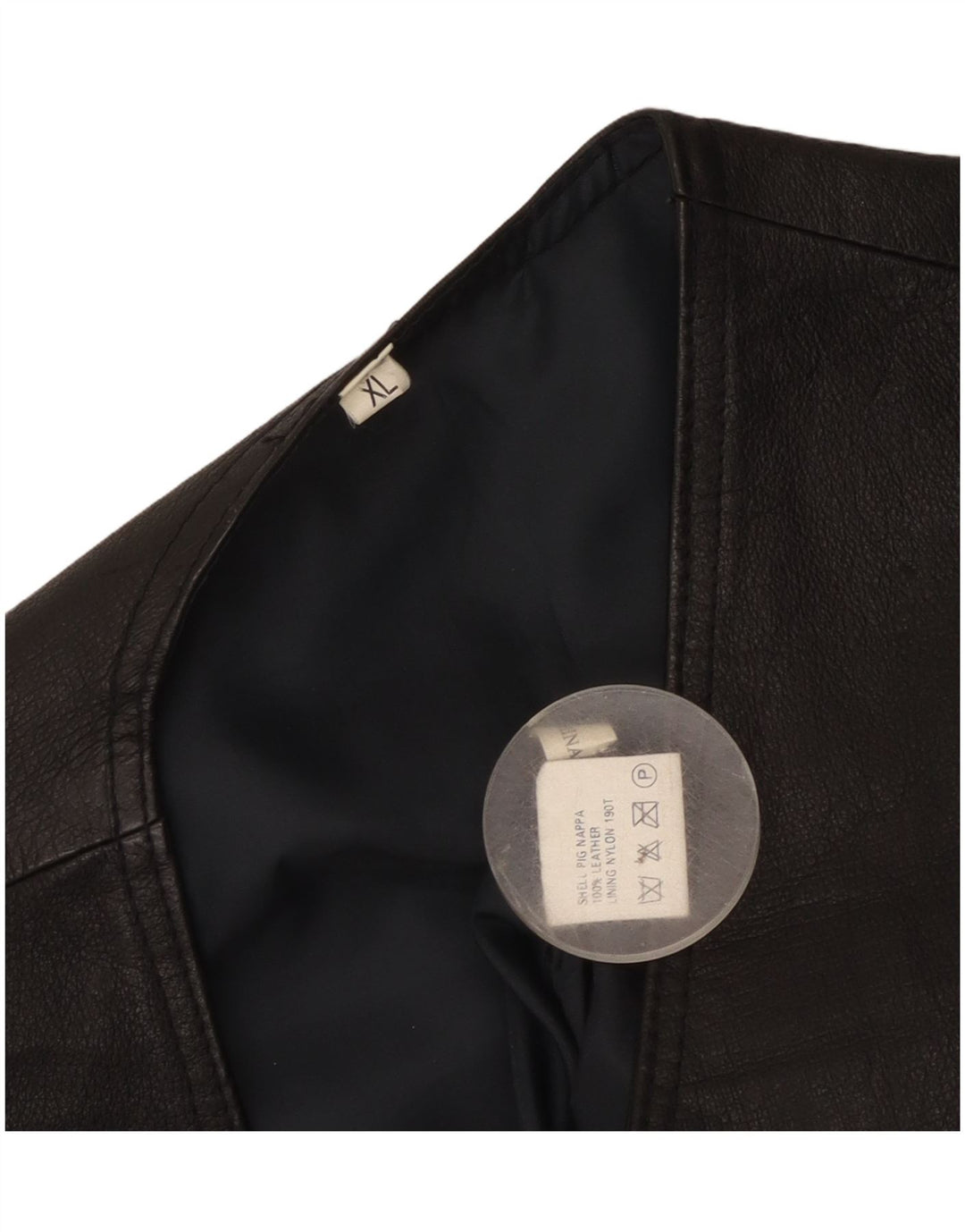 Vintage męska skórzana kamizelka XL czarna skóra