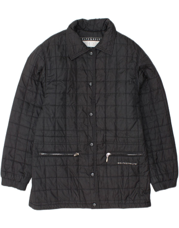 BELFE & BELFE Damska pikowana kurtka UK 14, średni czarny poliester