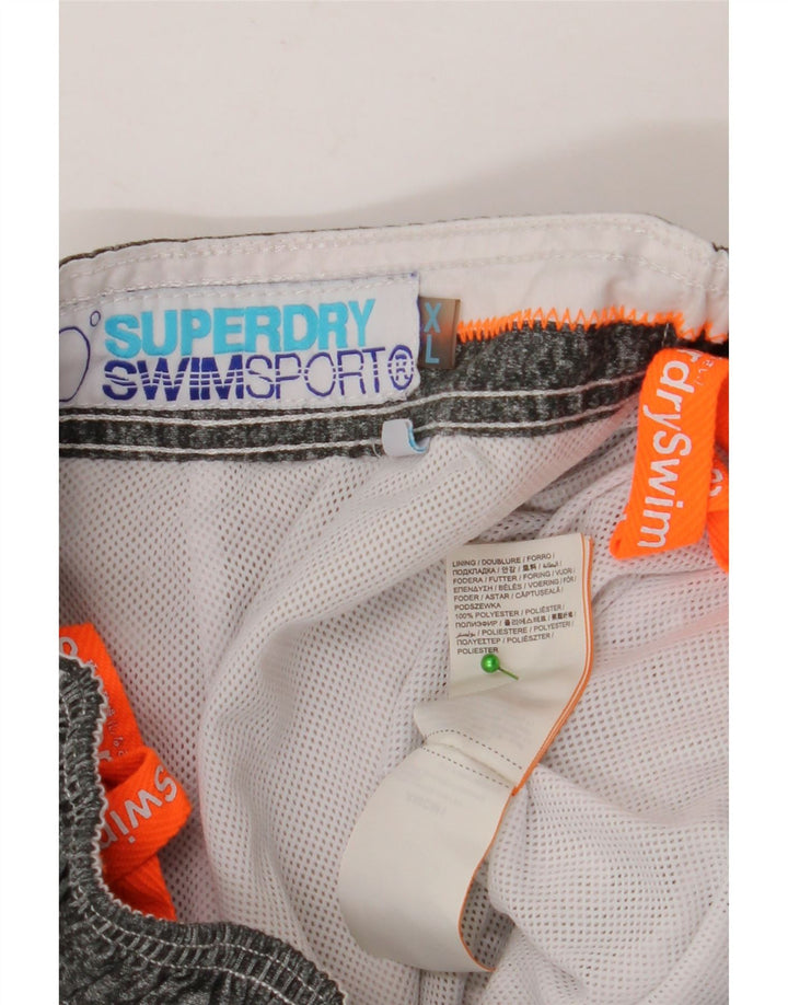 Męskie szorty kąpielowe Superdry z grafiką XL, szary, nakrapiany poliester