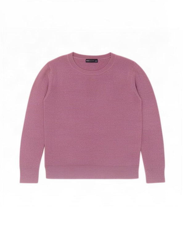 Marks & Spencer Damski sweter z dekoltem w łódkę UK 10 Mały fioletowy akryl