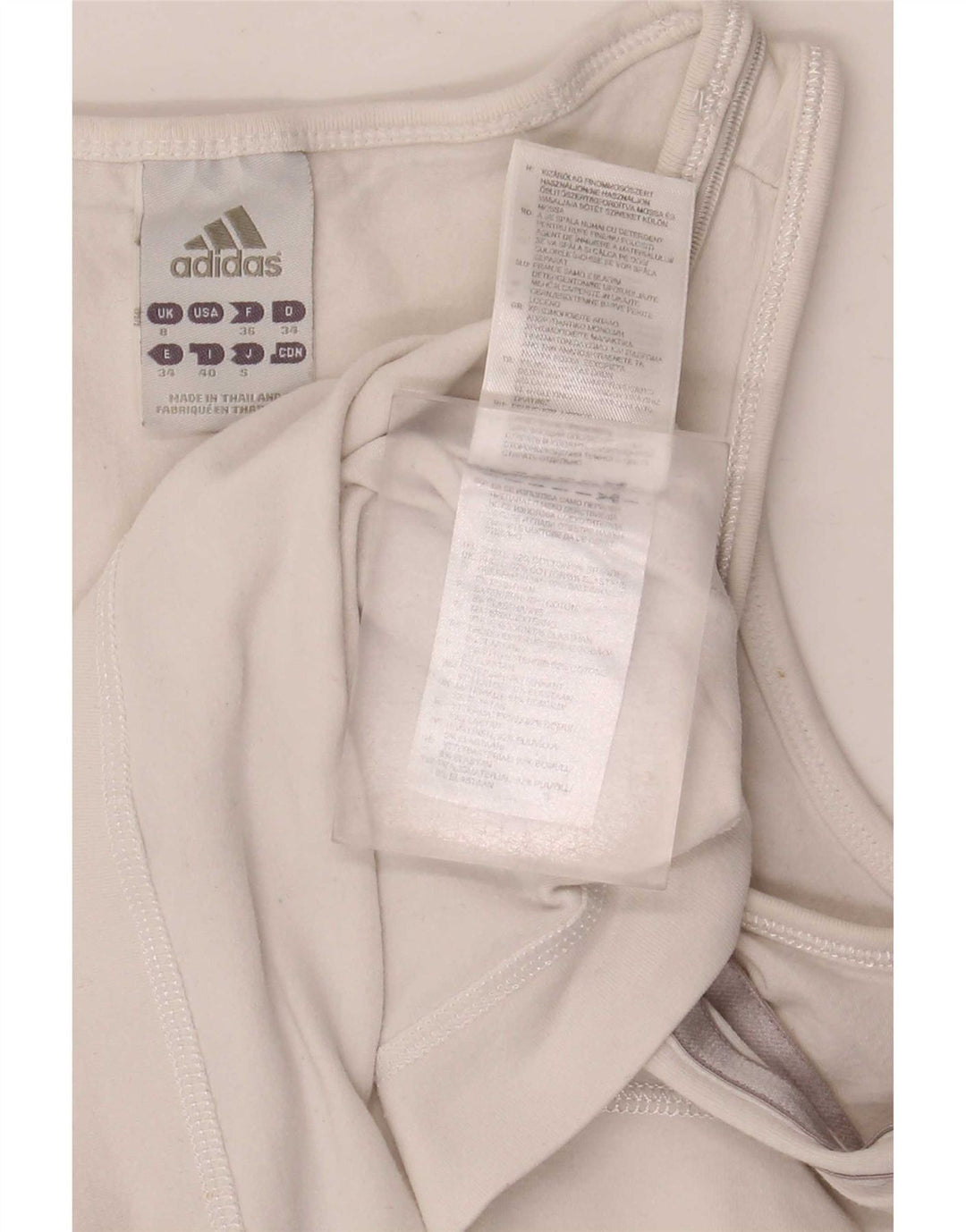 Adidas Damska Kamizelka Top UK 8 Mała Biała Bawełna
