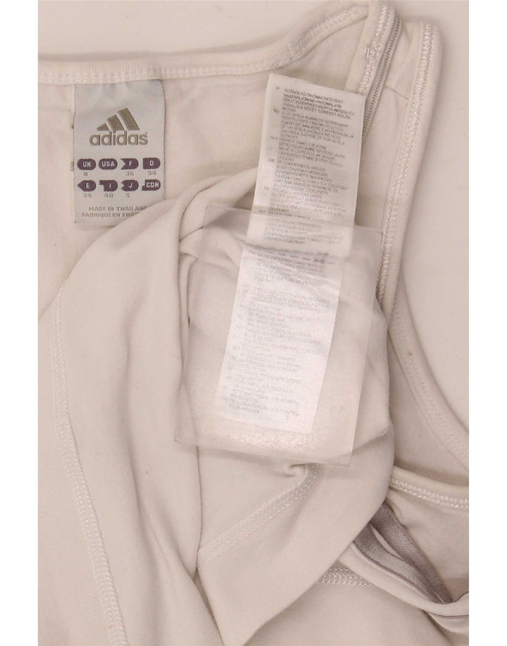 Adidas Damska Kamizelka Top UK 8 Mała Biała Bawełna