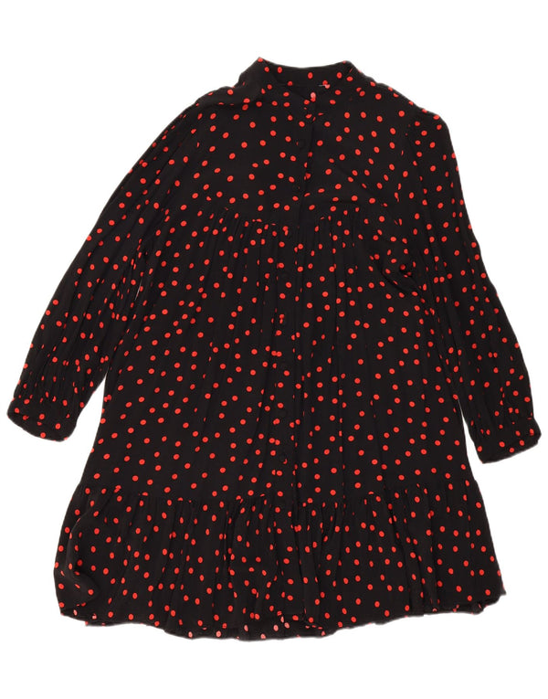 Warstwowa sukienka damska w stylu vintage UK 14, duża, czarna w cętki
