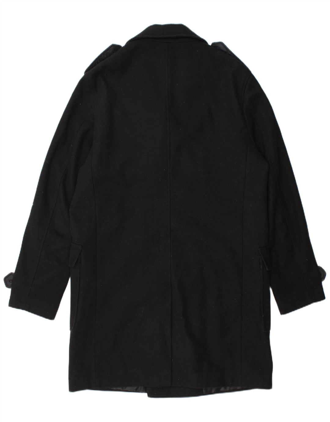 STANLEY ADAMS Męski wojskowy dwurzędowy płaszcz wojskowy UK 40, duży, czarny