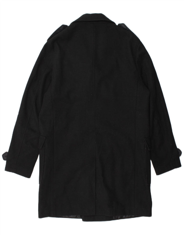 STANLEY ADAMS Męski wojskowy dwurzędowy płaszcz wojskowy UK 40, duży, czarny