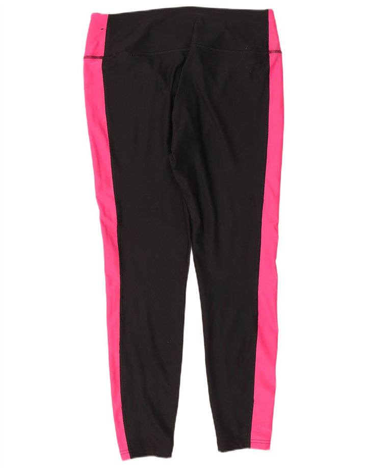 Damskie legginsy Nike Dri Fit UK 14, duży czarny poliester z blokami kolorów