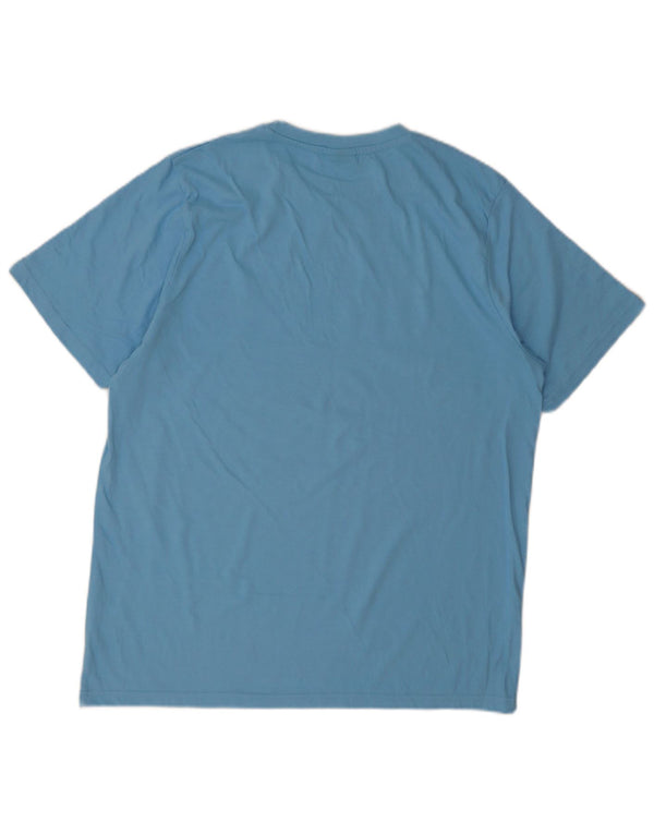 Męski T-shirt z grafiką Ellesse, duży, niebieski, bawełniany