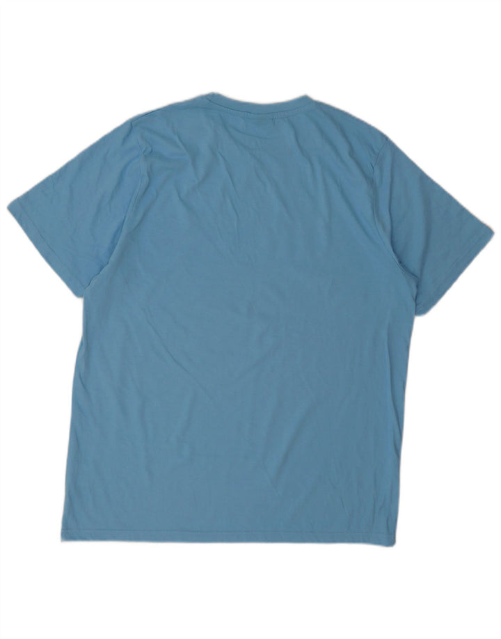 Męski T-shirt z grafiką Ellesse, duży, niebieski, bawełniany