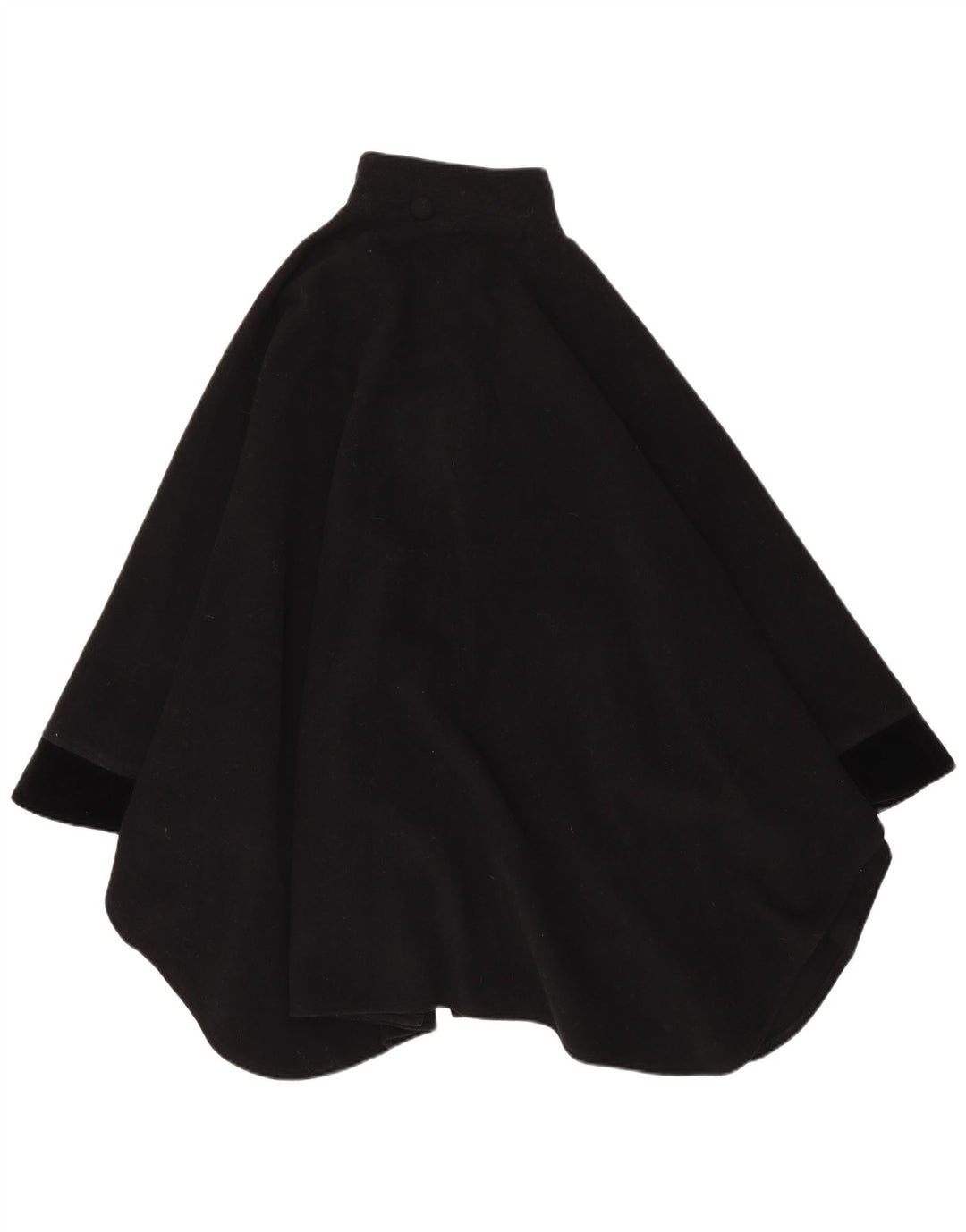 Vintage damski płaszcz pelerynowy w jednym rozmiarze, czarna wełna