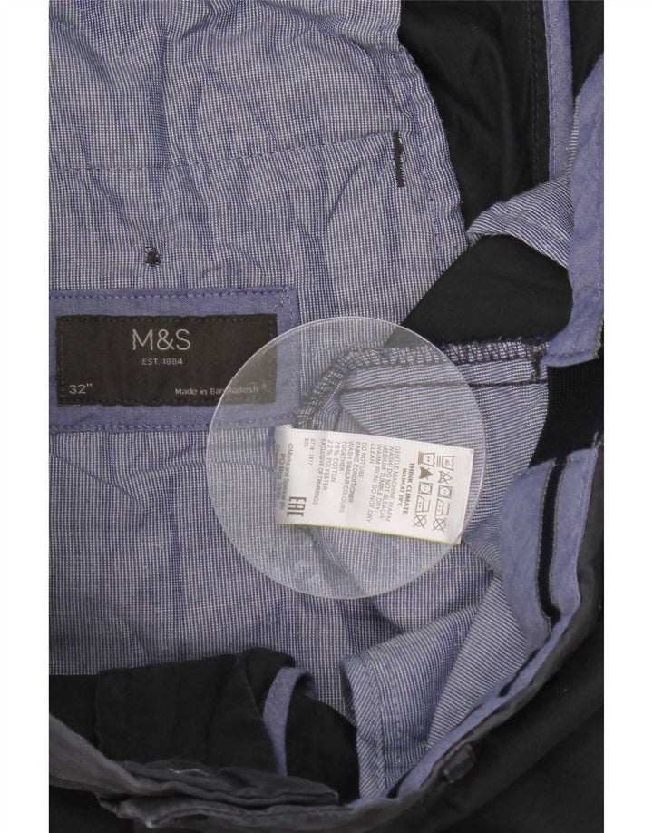 Marks & Spencer Męskie spodenki Chino W32 Średni granatowy, bawełniany