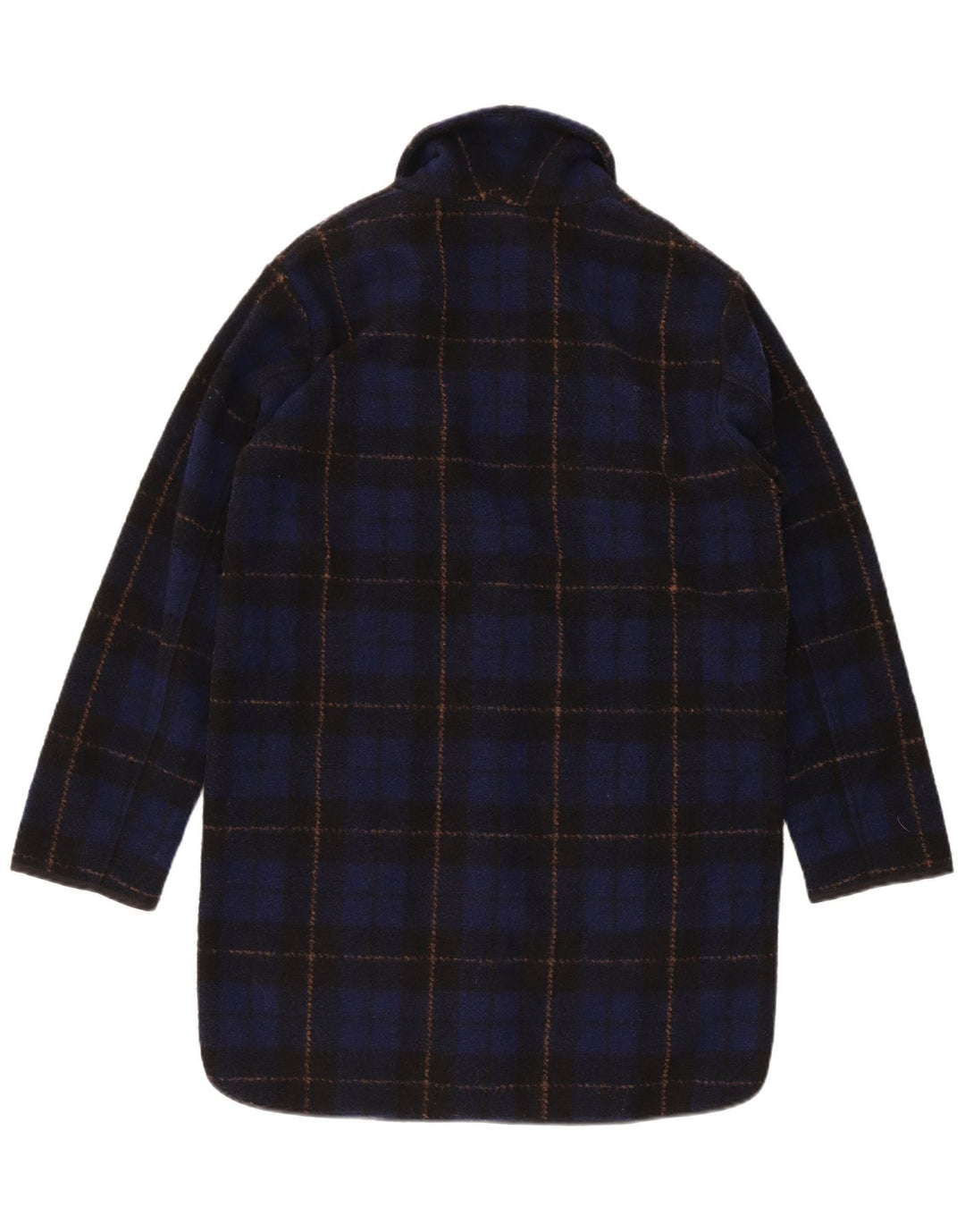 Damski płaszcz oversize Woolrich UK 6 XS z poliestru w granatową kratkę