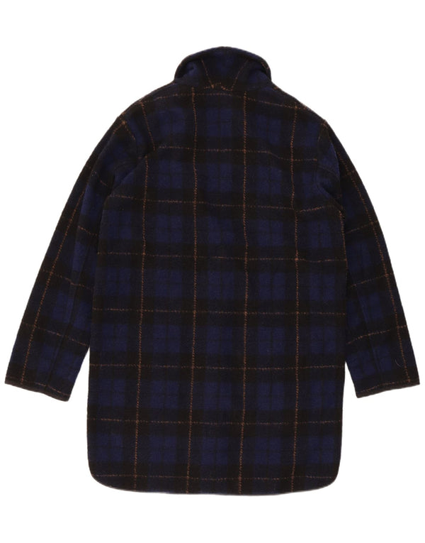 Damski płaszcz oversize Woolrich UK 6 XS z poliestru w granatową kratkę