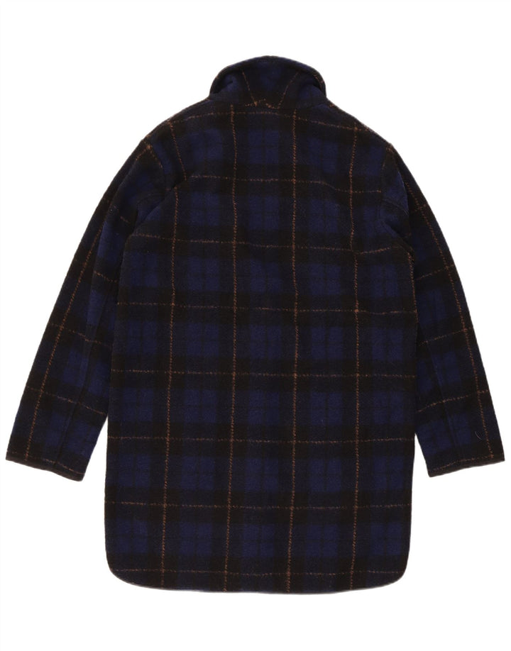 Damski płaszcz oversize Woolrich UK 6 XS z poliestru w granatową kratkę